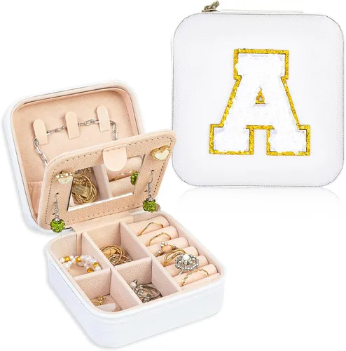 FUNARTY Organizador de joyas de viaje, regalos para mujeres, joyero pequeño, organizador de joyas, organizador de collares, aretes, caja