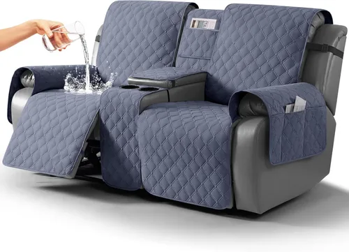 Miniatura 18 de TAOCOCO Funda para Sillón de Dos Plazas Reclinable 100% Impermeable con Consola Central, Funda de Sofá Reclinable Reversible para 2 Asientos