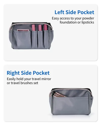 Miniatura 4 de Neceser de maquillaje para viaje, mini bolso de cosméticos para mujeres y niñas, Negro), NW5018