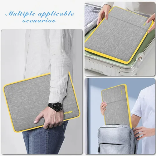 Miniatura 5 de Hseok - Funda para portátil de 15.6 pulgadas, funda con manga a prueba de golpes y repelente al agua con bolsillo para accesorios, compatible