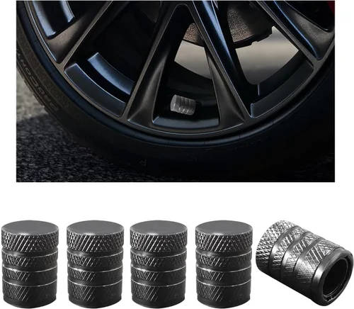 Ziciner 5 piezas de tapas de vástago de válvula de neumático para automóvil, cubiertas de vástago de rueda de aluminio anodizado, tapas de aire para