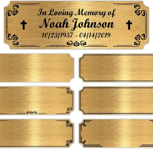 Miniatura 4 de Placa de nombre grabada personalizada de 3 x 1 pulgada - Etiqueta de metal personalizada para trofeos, marco de fotos, placa, urna, caja de sombra