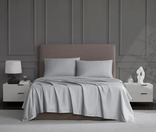 Miniatura 15 de Linen Closet Juego de sábanas de 1200 hilos mezcla de algodón tamaño King de 4 piezas, ultra suave sedoso satén, absorbente de humedad, resistente a