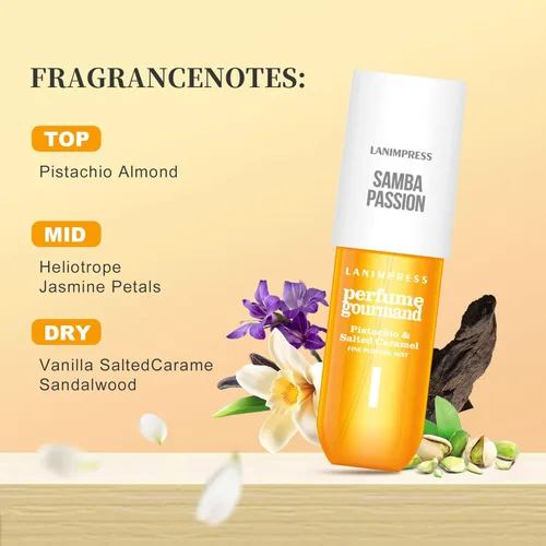 Miniatura 2 de Perfume - No.1, spray corporal para mujeres (perfume de perfume) fragancia para cabello y cuerpo (sol irresistible) vainilla gourmet Tune