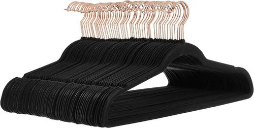 Miniatura 14 de Amazon Basics - Juego de 100 perchas para ropa, delgadas, antideslizantes y de terciopelo, color negro