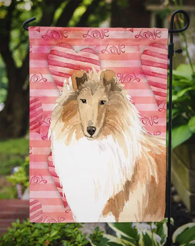 Miniatura 3 de Caroline's Treasures CK1756GF Bandera de jardín Love a Rough Collie para buzón, bandera decorativa para patio exterior, obras de arte de patio