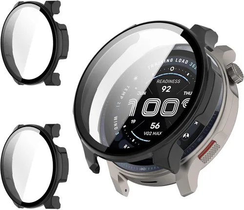 Miniatura 8 de Rc-Z Paquete de 2 fundas protectoras de pantalla para reloj inteligente Amazfit Balance, parachoques duro de policarbonato integrado, película