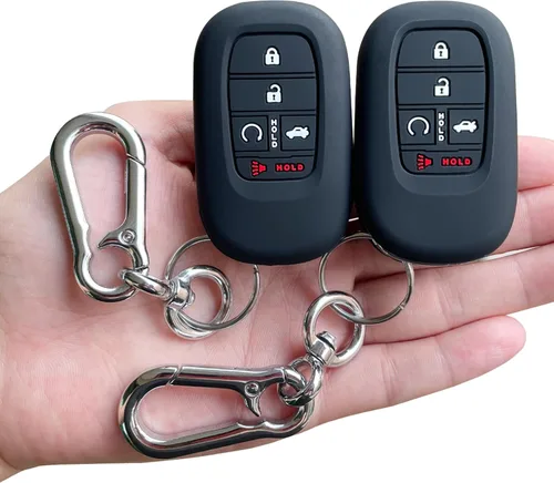 Miniatura 7 de TANDRIVE Funda para llavero (5 botones) Honda 2026 2025-2022 Civic Accord CR-V HR-V Pilot y 2026 Passport, silicona, paquete de 2, negro rojo