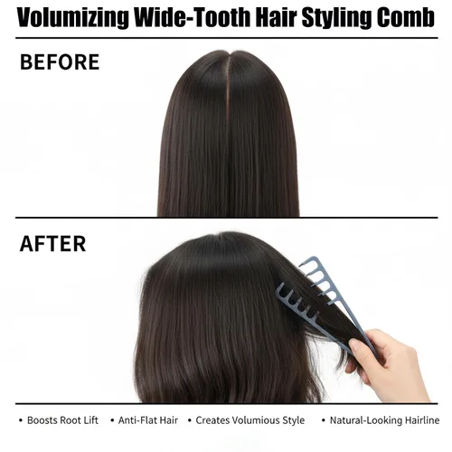 Miniatura 4 de Peine de textura, peine de peinado de textura, peines de cabello de dientes anchos voluminosos, diseño plegable de viaje, herramienta de peinado
