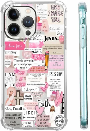 Miniatura 30 de Funda para Celular con Versículos de la Biblia, Colocación de Citas Cristianas de Jesús, Diseño Collage, Funda Protectora Suave de TPU de Moda