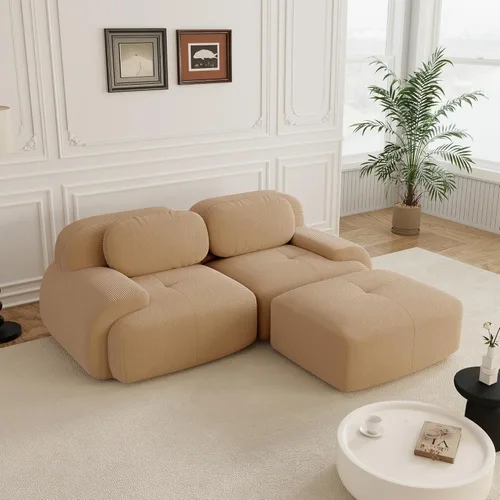 Miniatura 45 de Sofás modulares sin hueso de 152.8 pulgadas para sala de estar, sofá modular con diván en forma de L, cómodo asiento profundo tapizado de tela