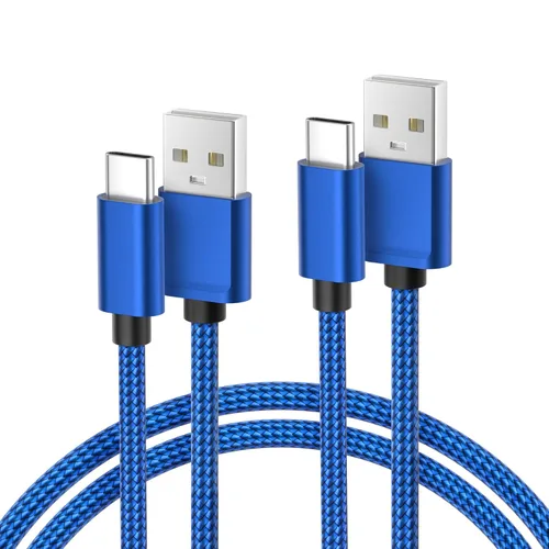 Basesailor Paquete de 2 cables de carga USB tipo C de 6.6 pies, cable de carga para iPhone 16 Pro Max, Kindle Fire HD 7 12th, 10 9th, 8 10th 2020,