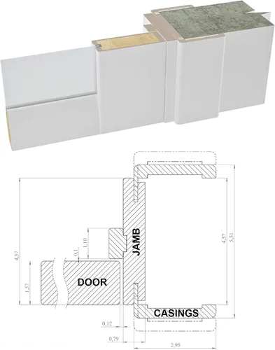Miniatura 3 de SARTODOORS Puertas dobles francesas macizas de 48 x 96 pulgadas de vidrio transparente Lucia 2166 blanco mate Marcos de panel sólido de madera