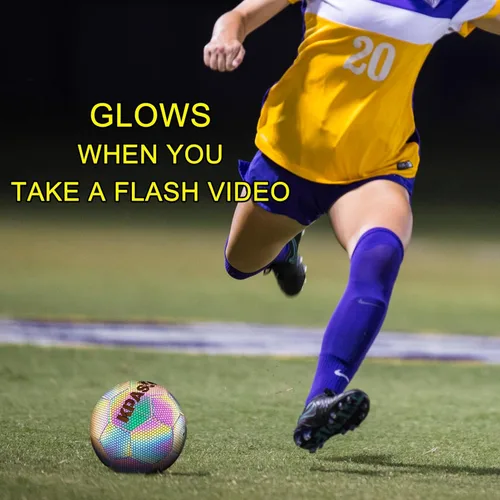 Miniatura 5 de Soccer Ball, Holographic Reflective Glowing Soccer Ball Size 4/5 for Men Women Training, with Pump and Carry Bag
