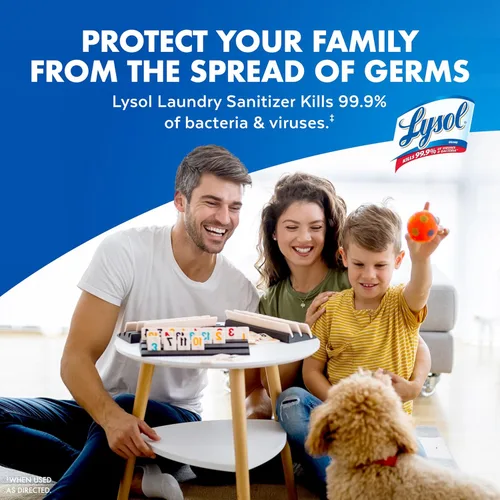 Miniatura 2 de Lysol Aditivo Sanitizante para Lavandería, Free & Clear, Libre de Fragancias y Colorantes, Sanitizante para Lavandería 0% Blanqueador, Eliminador