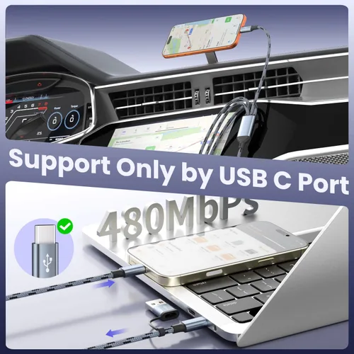 Miniatura 5 de Cable USB C a carga múltiple 3 en 1, cables de carga de viaje para múltiples dispositivos, cable de carga múltiple universal con puerto tipo