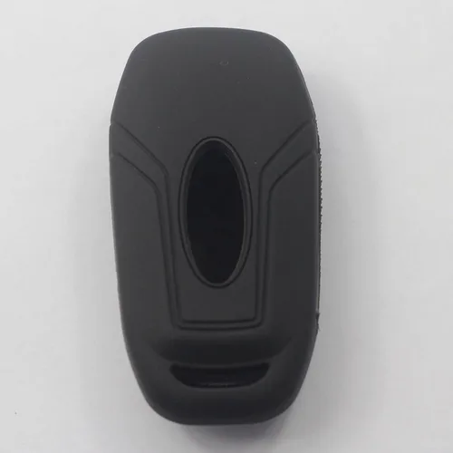 Miniatura 5 de 2 fundas protectoras de silicona de goma negra con 5 botones para llave de control remoto inteligente sin llave con llavero compatible con Ford 2
