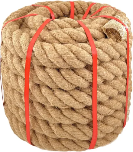 Miniatura 15 de Cuerda de Cáñamo Natural (1 pulgada x 50 pies) Cuerda de Manila Trenzada Cuerda de Yute Gruesa para Manualidades, Cuerda de Columpio de Porche