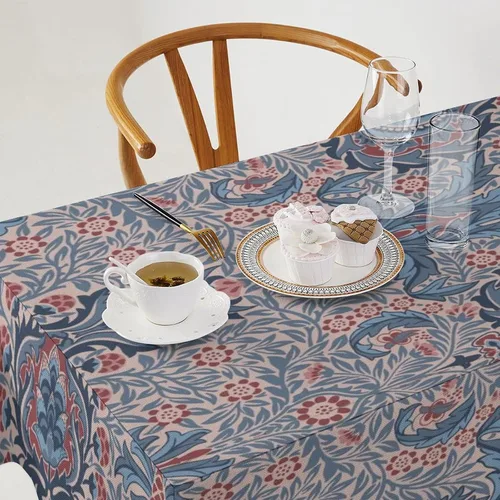 Miniatura 72 de Mantel Floral Retro de Pájaros, Diseño Original Bohemio William Morris Estampado Cubierta de Mesa para Hogar Picnic Fiesta Comedor Cocina William