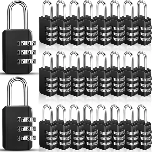 Miniatura 9 de Chumia Paquete de 16 candados de combinación de 3 dígitos, cerraduras pequeñas combinadas, impermeables, para equipaje, mochila, maletas, caja