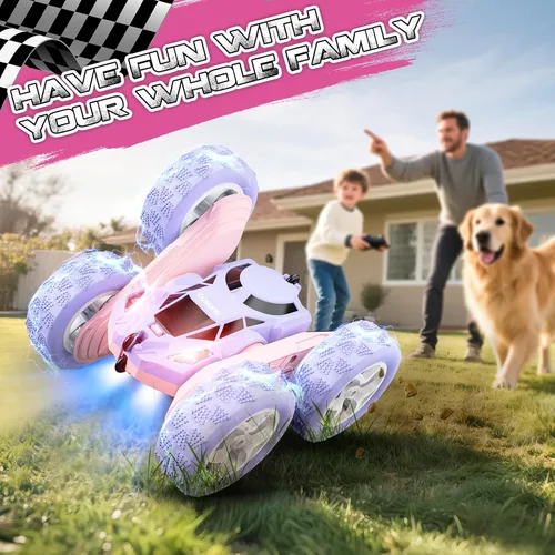 Miniatura 9 de cosone Automóvil a Control Remoto, Autos RC para Niños, Juguetes Recargables, Rotación de 360°, 2.4Ghz, Auto de Acrobacias RC para Niños, Regalo