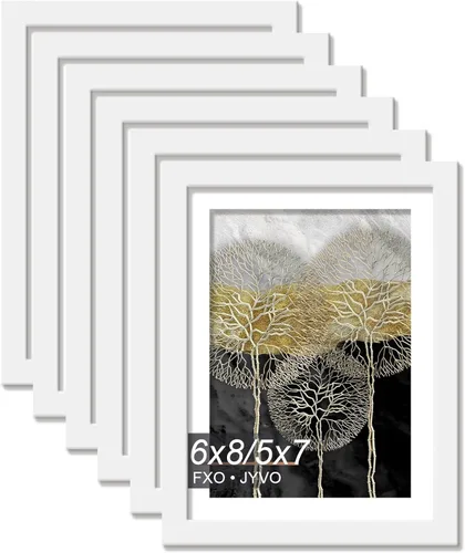 Miniatura 117 de Fxojyvo Marco de Fotos de 4x6, Muestra Foto de 3.5x5 con Paspartú o 4 x 6 Sin Paspartú, Liviano y de Alta Transparencia Marco de 4 por 6 para Pared