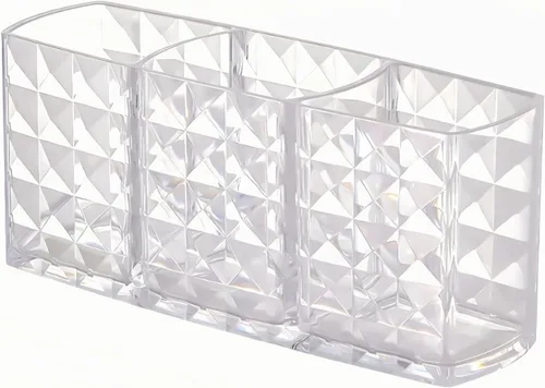 Miniatura 8 de Organizador de herramientas cosméticas acrílicas, caja de almacenamiento de maquillaje cosmético transparente de 3 compartimentos, soporte