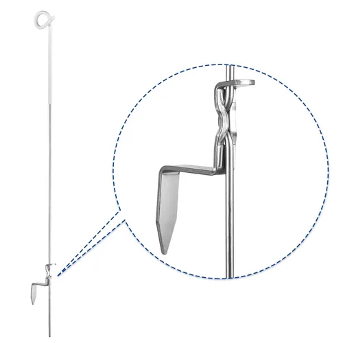 Miniatura 7 de Fence Shock - Poste de acero inoxidable para jardín y granja, sistema de 41 pulgadas, para cercas eléctricas, paquete de 30 unidades, color blanco