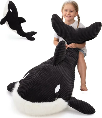 Miniatura 11 de MorisMos Animal de Peluche Gran Tiburón Blanco Almohada de Peluche, Juguete Gigante de Tiburón Mako de 47 pulgadas para Niños y Adultos, Regalo
