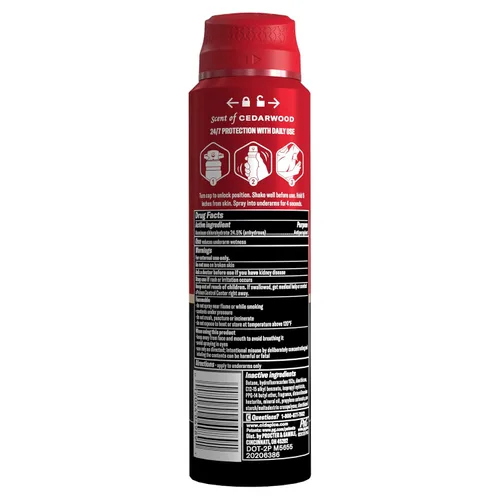 Miniatura 14 de Desodorante antiperspirante en aerosol seco Old Spice para hombres, 24/7 protección contra el sudor y el olor, 24/7 defensa contra el sudor