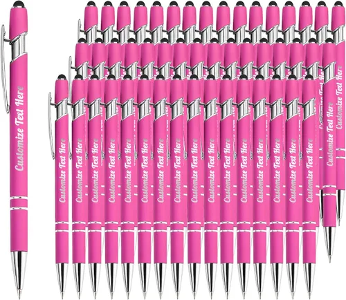 Miniatura 15 de Hasta 500 bolígrafos personalizados a granel con logotipo de mensaje de nombre comercial, bolígrafos grabados personalizados con lápiz óptico
