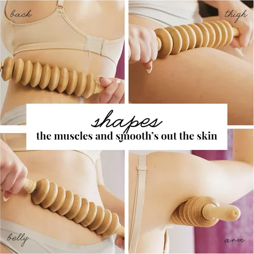 Miniatura 5 de Tuuli Accesorios - Rodillo de masaje de madera de disco, rodillo corporal multifuncional para celulitis, tensión muscular y apoyo a la salud