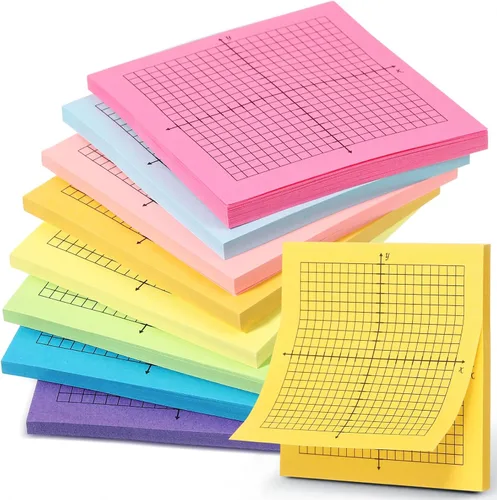 Sabary 8 paquetes de notas adhesivas de papel cuadriculado, 400 hojas de 3 x 3 pulgadas, mini blocs de gráficos lineados de 20 x 20, notas adhesivas