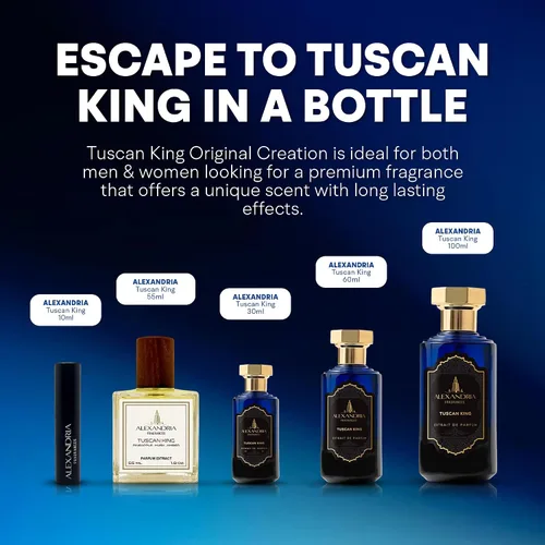 Miniatura 7 de Alexandria Fragrances Perfume Tuscan King – Eau de Parfum de larga duración para hombres y mujeres – Colonia para hombre con frambuesa, cuero, piña