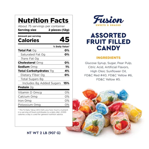 Miniatura 2 de Arcor - Caramelos duros rellenos de frutas, bolsa surtida de 2 libras a granel (aproximadamente 150 piezas), dulces Bon Bons Fruitfuls, caramelos