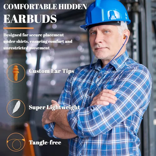 Miniatura 3 de Auriculares Bluetooth con banda para el cuello, auriculares inalámbricos de trabajo con reducción de ruido con batería de 20 horas, auriculares