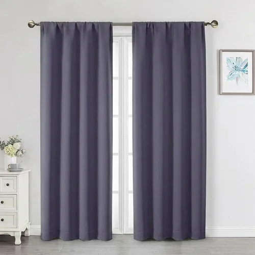 Miniatura 46 de Cortinas opacas para dormitorio, sala de estar, juego de 2 paneles de 54 pulgadas de largo, cortinas de oscurecimiento de habitación con aislamiento