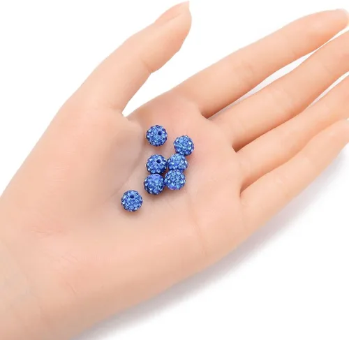 Miniatura 2 de 50 unidades Adabele Grado A con diamantes de imitación de cristal pavimentan cuentas sueltas de 0.315 in azul zafiro claro, arcilla polimérica