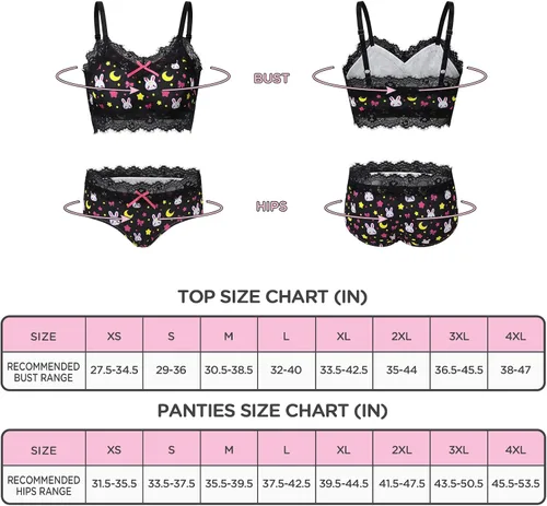 Miniatura 4 de Littleforbig Conjunto de ropa de dormir de encaje para mujer, ropa de dormir con tirantes y pantalones cortos, lencería bralette conjunto de ropa