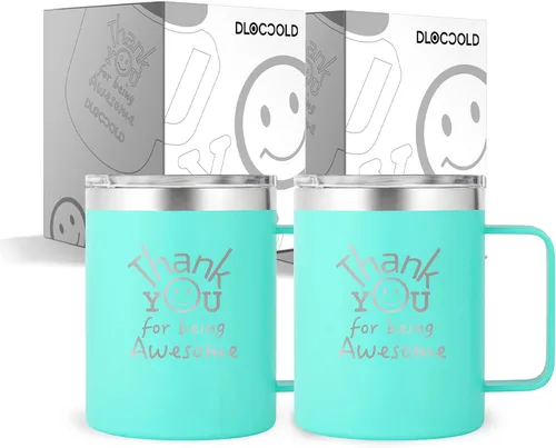 Miniatura 18 de DLOCCOLD Regalos de agradecimiento para mujeres, taza de café con texto en inglés "Thank You for Being Awome", agradecimiento a los empleados