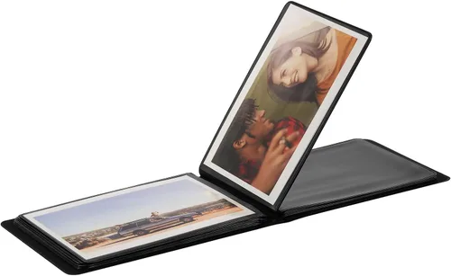 Miniatura 4 de Álbum de fotos pequeño de 4 x 6 pulgadas con capacidad para 28+1 fotografías horizontales, mini libro de fotos de capacidad con cubierta de cuero
