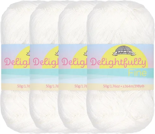 Miniatura 66 de JubileeYarn - Ovillo de hilo deliciosamente fino, 1.76 oz/madeja de rayón de bambú, color rosa polvo, 4 madejas