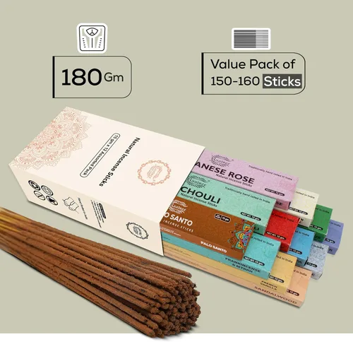 Miniatura 5 de Raajsee Varitas de incienso (6.35 oz), 100% puras orgánicas y naturales, enrolladas a mano, sin productos químicos, perfectas para aromaterapia