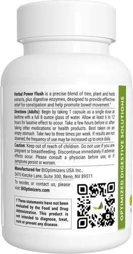 Miniatura 2 de BIOptimizers Herbal Power Flush - Limpieza digestiva extra fuerte - Elimina toxinas mejora la digestión intestinal - Alivio de molestias hinchazón