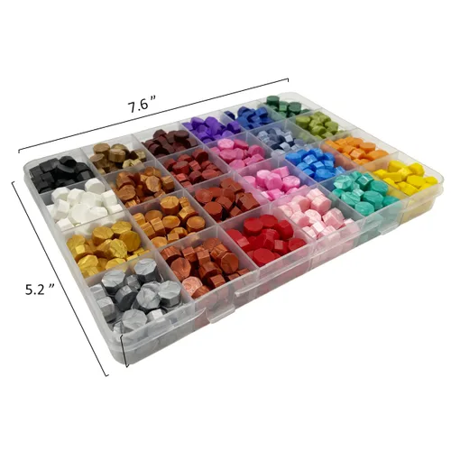 Miniatura 3 de Kit de cera de sellado de 600 piezas con cuentas de sello de cera para sellado de letras y sello de sobre, invitación de boda, paquete de vino