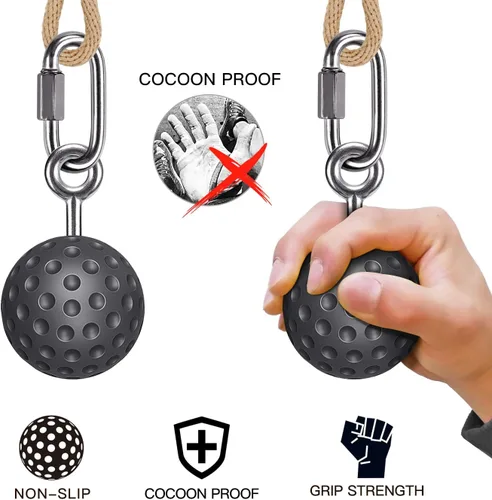 Miniatura 3 de SELEWARE Non-Slip Pull Up Power Balls, Rock Climbing Grips for Strength Training, Forearm and Hand Exerciser for Chin Up Bar, Kettlebell, Barbell