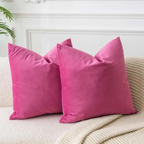 Miniatura 63 de Juspurbet - Juego de 2 fundas decorativas de terciopelo para cojines, fundas suaves para sofá, cama o sillón con cremallera oculta, para sala