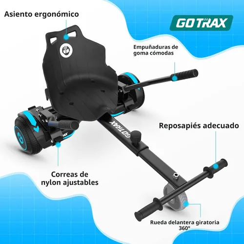 Miniatura 7 de Gotrax Hoverboard - Accesorio de asiento de kart para patineta de equilibrio automático de 6.5", 8", 8.5", 10", longitud del marco ajustable