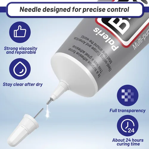 Miniatura 3 de Mejora B-7000 Pegamento para Joyería de Diamantes de Imitación Transparente, 110ml 3.7 fl oz Adhesivo para Manualidades, Pegamento Super Reparador
