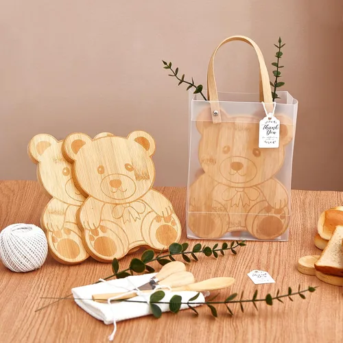 Miniatura 2 de Premios de baby shower para ganadores de juegos, tabla de queso en forma de oso, regalo con cucharas, esparcidores de mantequilla, bolsas de regalo